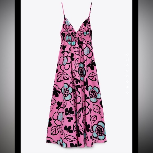 Zara Printed Poplin Dress Size S - Picture 7 of 13